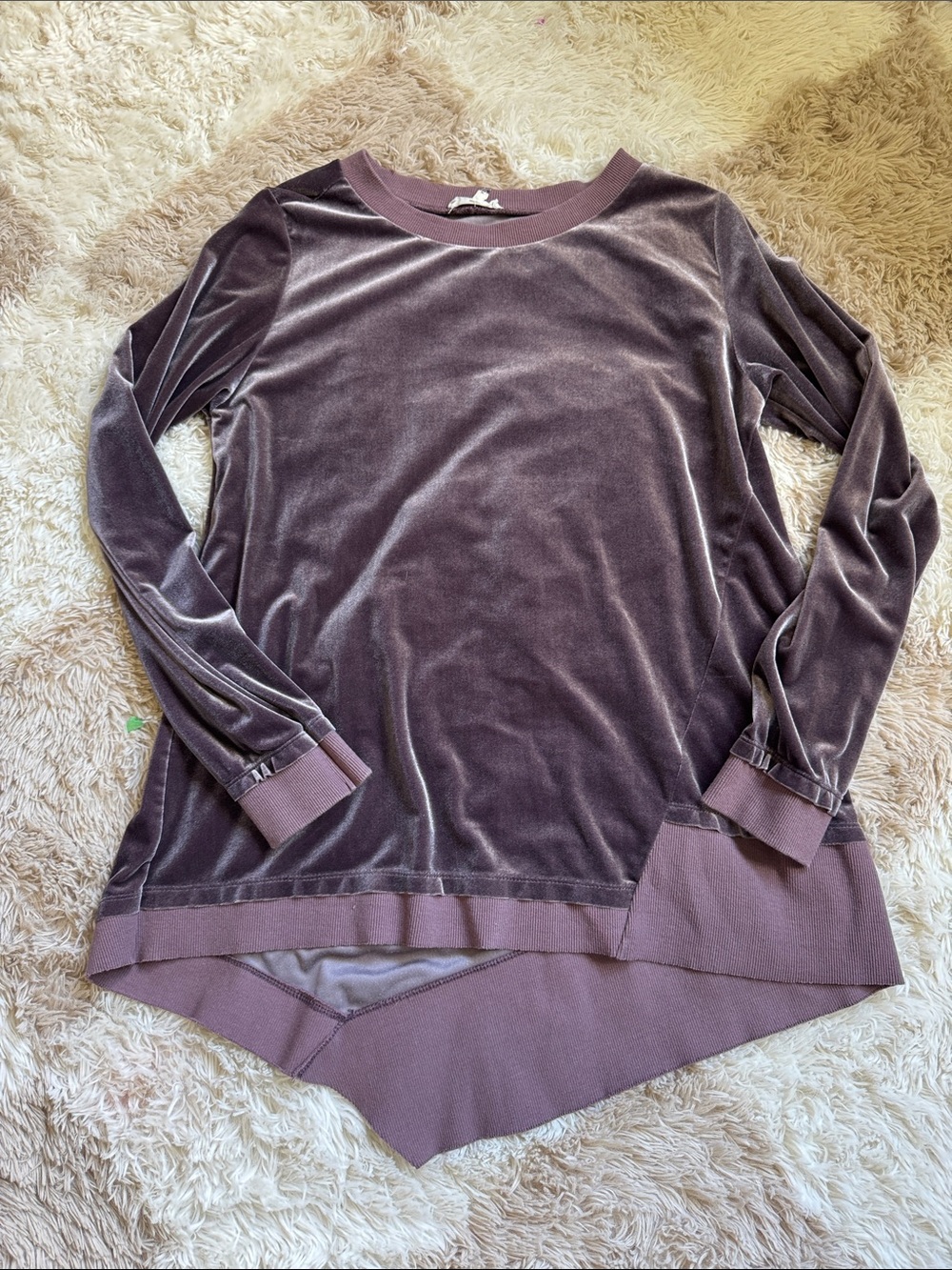Easel Velour Long-Sleeve Tunic Top